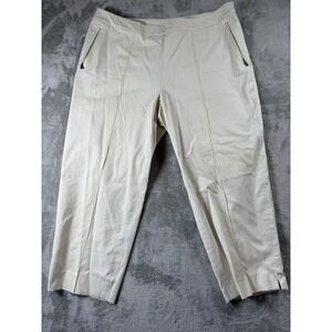 Lauren Ralph Lauren Tan  Wide Leg Crop Pants Size 20W Zip Pocket Beach Resort